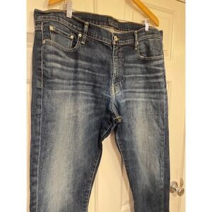 Lucky Brand 410 Athletic Fit‎ Jeans Distressed Denim Straight 40x32 Dark Wash
